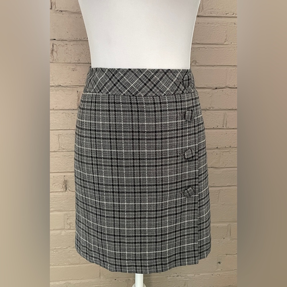 LOFT Gray Plaid Skirt 4